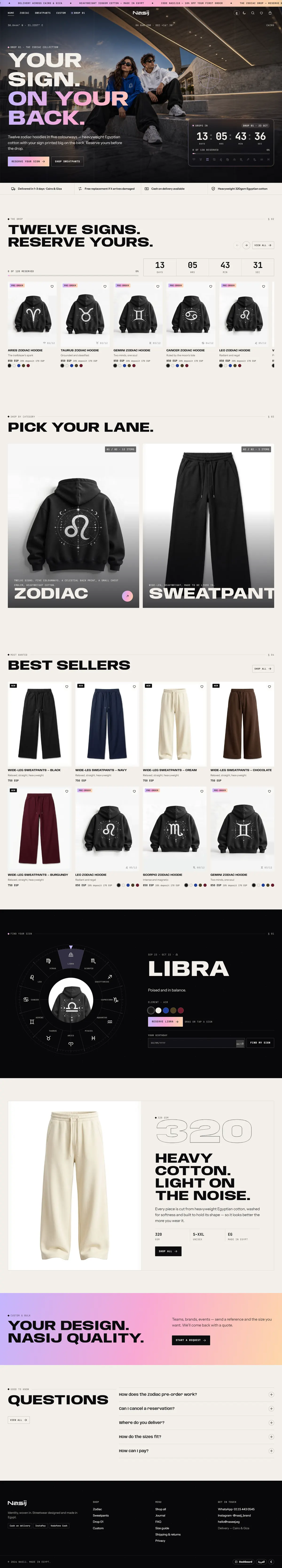 Clothing e-commerce store, desktop